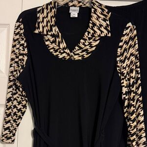 Stylish Black and Tan Women's Pants Set NWOT